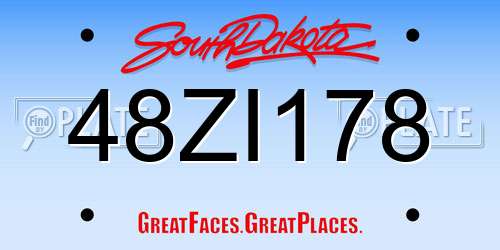 48ZI178 South Dakota License Plate