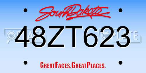 48ZT623 South Dakota License Plate