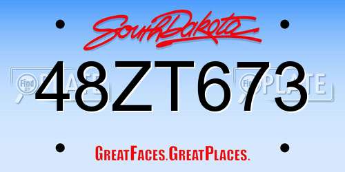 48ZT673 South Dakota License Plate