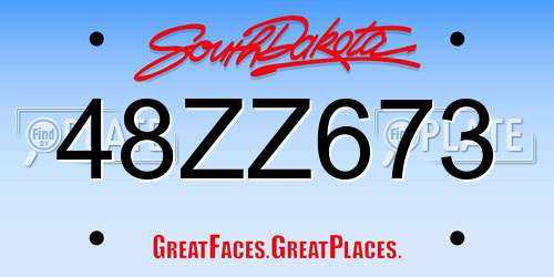 48ZZ673 South Dakota License Plate