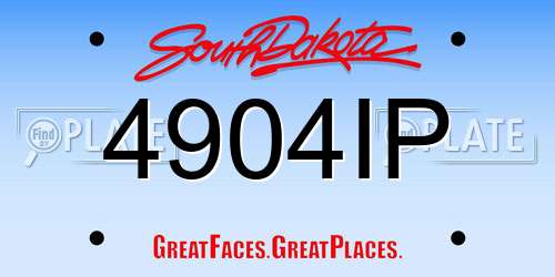 4904IP South Dakota License Plate