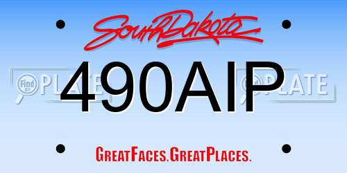 490AIP South Dakota License Plate