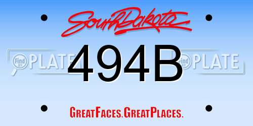 494B South Dakota License Plate