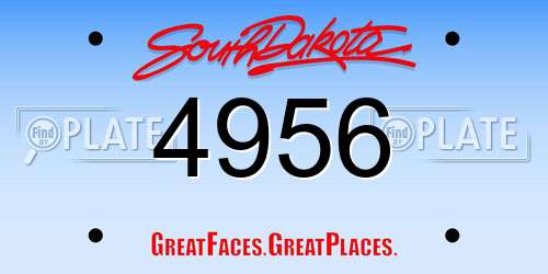 4956 South Dakota License Plate