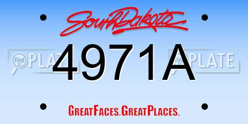 4971A South Dakota License Plate