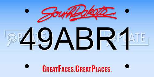 49ABR1 South Dakota License Plate