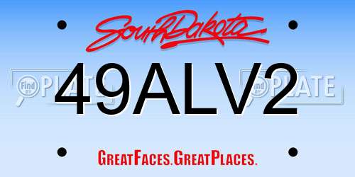 49ALV2 South Dakota License Plate