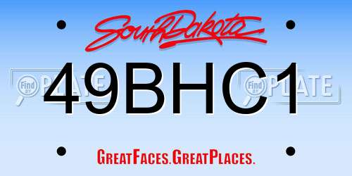 49BHC1 South Dakota License Plate