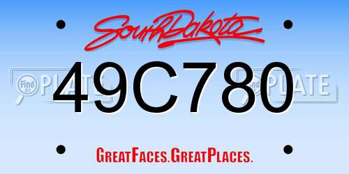 49C780 South Dakota License Plate