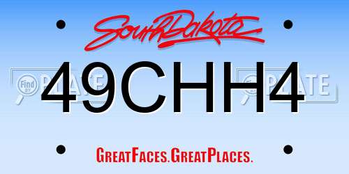 49CHH4 South Dakota License Plate