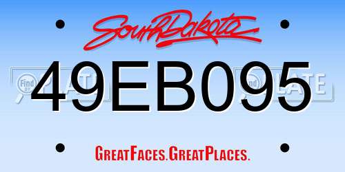 49EB095 South Dakota License Plate