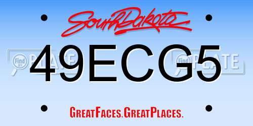 49ECG5 South Dakota License Plate