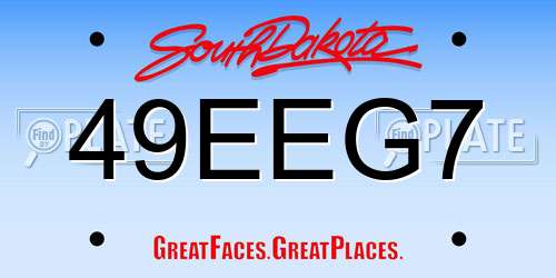 49EEG7 South Dakota License Plate