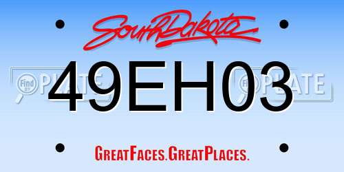 49EH03 South Dakota License Plate