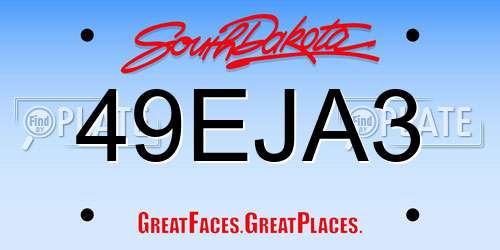 49EJA3 South Dakota License Plate