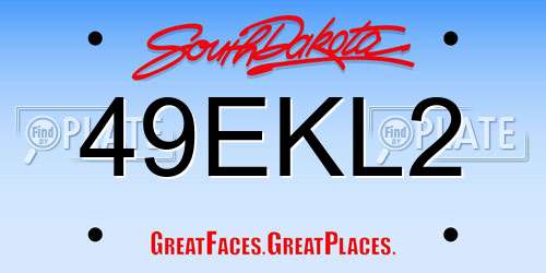 49EKL2 South Dakota License Plate