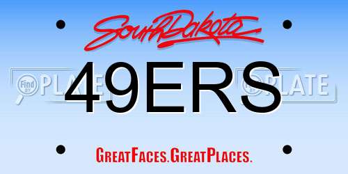 49ERS South Dakota License Plate