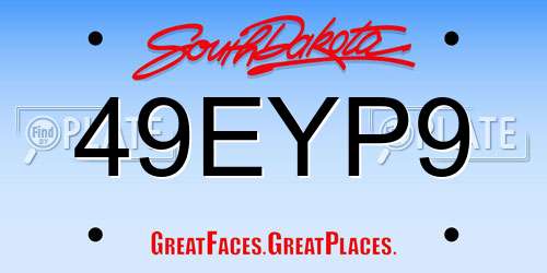 49EYP9 South Dakota License Plate