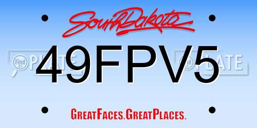 49FPV5 South Dakota License Plate