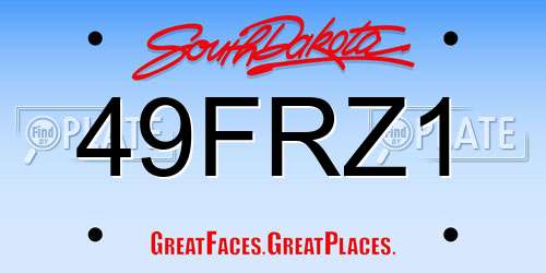49FRZ1 South Dakota License Plate