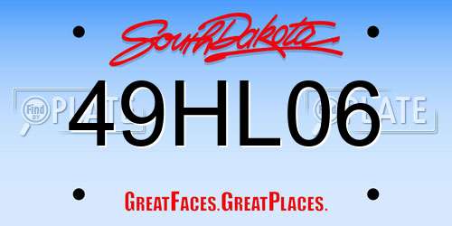 49HL06 South Dakota License Plate