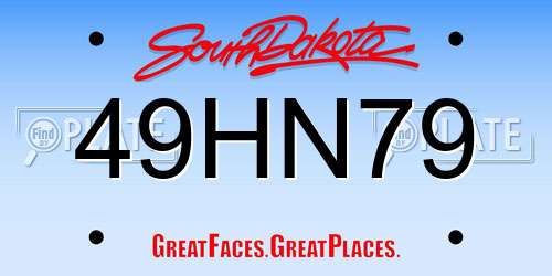 49HN79 South Dakota License Plate