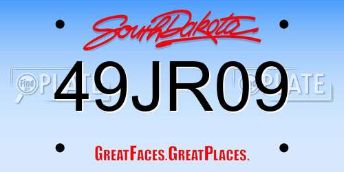 49JR09 South Dakota License Plate