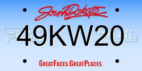 49KW20 South Dakota License Plate