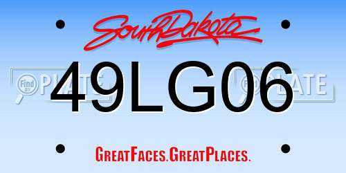 49LG06 South Dakota License Plate