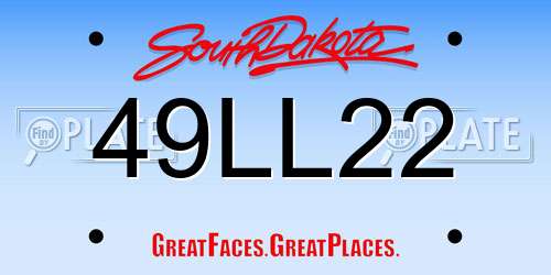 49LL22 South Dakota License Plate