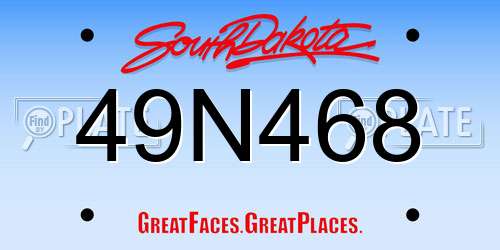 49N468 South Dakota License Plate