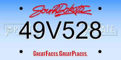 49V528 South Dakota License Plate
