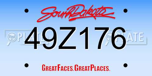 49Z176 South Dakota License Plate
