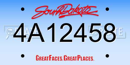 4A12458 South Dakota License Plate