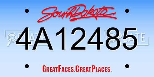 4A12485 South Dakota License Plate