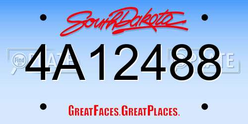 4A12488 South Dakota License Plate