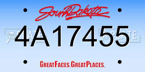 4A17455 South Dakota License Plate
