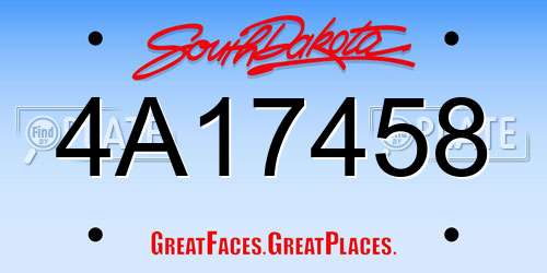4A17458 South Dakota License Plate