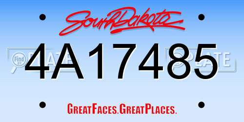 4A17485 South Dakota License Plate