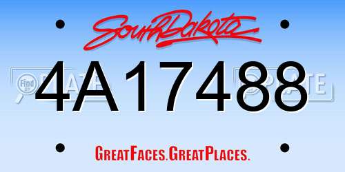 4A17488 South Dakota License Plate
