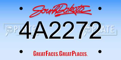 4A2272 South Dakota License Plate