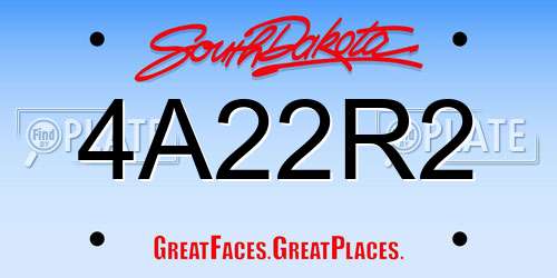 4A22R2 South Dakota License Plate