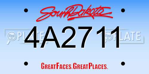 4A2711 South Dakota License Plate