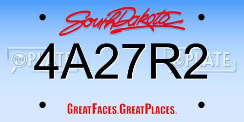 4A27R2 South Dakota License Plate