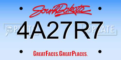4A27R7 South Dakota License Plate