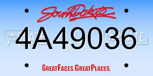 4A49036 South Dakota License Plate