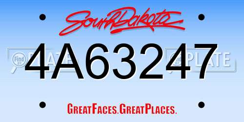 4A63247 South Dakota License Plate