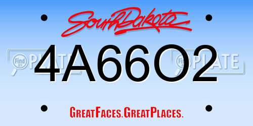 4A66O2 South Dakota License Plate