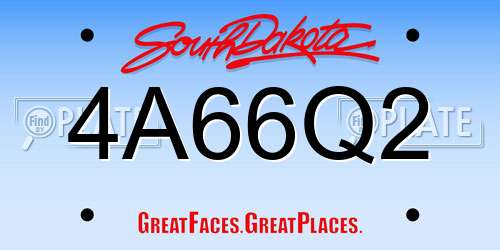 4A66Q2 South Dakota License Plate