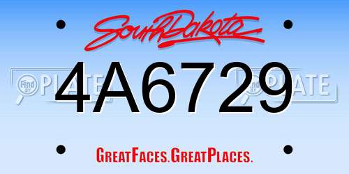 4A6729 South Dakota License Plate